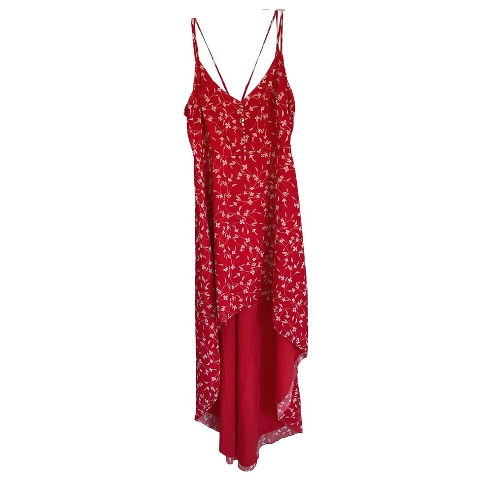 Alexia Admor Bailey Sweetheart Sleeveless Floral High-Low Maxi Dress Red Size 10 - Picture 3 of 12